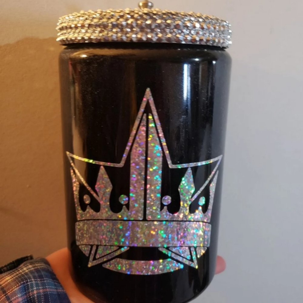 Custom handmade large blinged apothecary jar